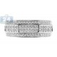 14K White Gold 0.63 ct Multirow Diamond Mens Embossed Ring
