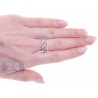 14K White Gold 0.36 ct Diamond Womens Vintage Patterned Band Ring