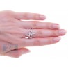 14K White Gold 0.42 ct Diamond Womens Openwork Flower Ring