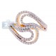 14K Yellow Gold 0.75 ct Diamond Womens Bypass Layered Ring