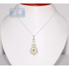 Womens Diamond Peridot Dangle Pendant 14K Yellow Gold 3.12ct