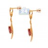 Womens Pink Tourmaline Diamond Earrings 14K Yellow Gold 5.94 ct