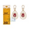 Womens Pink Tourmaline Diamond Earrings 14K Yellow Gold 5.94 ct