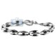 Oxidized Sterling Silver Vintage Link Mens Bracelet 8 Inches