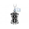 Mens Womens Vintage Cross Tag Pendant Oxidized Sterling Silver