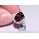 18K White Gold 4.89 ct Pink Tourmaline Diamond Gemstone Ring