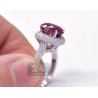 18K White Gold 4.89 ct Pink Tourmaline Diamond Gemstone Ring