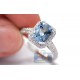 18K White Gold 2.52 ct Aquamarine Diamond Womens Ring