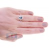 18K White Gold 2.52 ct Aquamarine Diamond Womens Engagement Ring