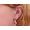 Womens Black Diamond Halo Drop Earrings 14K Yellow Gold 1.61 ct