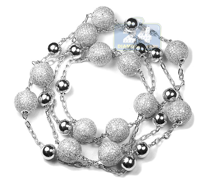 David Yurman Sterling Silver and Pave Diamond Ball Necklace - Yoogi's Closet