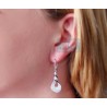 Womens Diamond Dangle Curl Earrings 14K White Gold 1.50 Carat