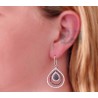 Womens Diamond Layered Drop Hook Earrings 14K White Gold 2.53 ct