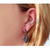 Womens Black Diamond Pave Dangle Earrings 14K White Gold 5.22 ct