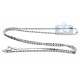 10K White Gold Womens Fancy Diamond Cut Link Chain 16 Inches