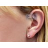 Womens Round Cut Diamond Stud Earrings 14K White Gold 0.33 ct