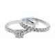 14K White Gold 1 ct Diamond Engagement Wedding Rings Set