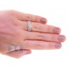 14K White Gold 1 ct Diamond Engagement Wedding Rings Set