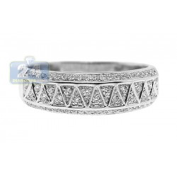 14K White Gold 0.25 ct Diamond Vintage Womens Band Ring