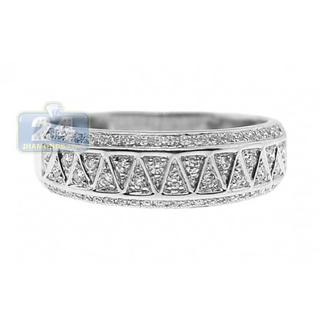 14K White Gold 0.25 ct Diamond Vintage Accented Womens Band Ring