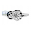 14K White Gold 0.33 ct Diamond Knot Womens Engagement Ring
