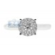 14K White Gold 0.37 ct Diamond Cluster Engagement Ring