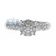 14K White Gold 0.83 ct Round Diamond Cluster Engagement Ring