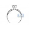 14K White Gold 0.83 ct Round Diamond Cluster Engagement Ring