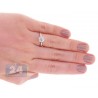 14K White Gold 0.61 ct Diamond Cluster Womens Engagement Ring