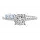 14K White Gold 0.53 ct Pave Diamond Classic Engagement Ring