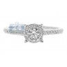 14K White Gold 0.53 ct Pave Diamond Halo Classic Engagement Ring