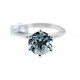 14K White Gold 2.86 ct Aquamarine Solitaire Engagement Ring