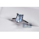 14K White Gold 0.97 ct Aquamarine Solitaire Engagement Ring