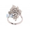14K White Gold 4.45 ct Fancy Marquise Diamond Womens Flower Ring