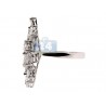 14K White Gold 4.33 ct Fancy Marquise Cut Diamond Flower Vintage Ring
