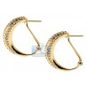 Womens Diamond Small Huggie Earrings 14K Yellow Gold 3.66 ct