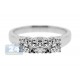 14K White Gold 1.01 ct 3 Stone Diamond Womens Ring