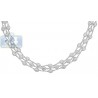Womens Diamond Collar Necklace 14K White Gold 10.67ct 15mm 18"
