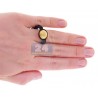 Gold Plated Steel 0.10 ct Diamond Bead Macrame Adjustable Womens Ring