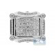 14K White Gold 6.38 ct Round Princess Cut Diamond Mens Ring