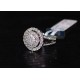 14K White Gold 2.22 ct Diamond Round Cluster Engagement Ring