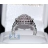14K White Gold 2.22 ct Diamond Round Cluster Engagement Ring
