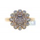 14K Yellow Gold 1.76 ct Diamond Womens Flower Cluster Ring