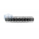 14K White Gold 1.43 ct Black 3 Row Diamond Womens Band Ring