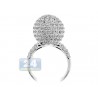 14K White Gold 2.24 ct Diamond Cluster Womens Ball Ring