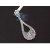 Womens Diamond Teardrop Dangle Pendant 14K White Gold 0.81ct