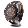 Aqua Master Royal 1.50 ct Diamond Mens Black Leather Watch
