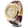 Aqua Master Royal 1.50 ct Diamond Mens Brown Leather Watch