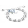 Diamond Bead Adjustable Shambala Bracelet 14K White Gold 16.50 ct