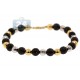 14K Two Tone Gold 10.50 ct Black Diamond Bead Mens Bracelet